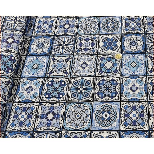 Tkan. Mozaika Niebieska -Dekor