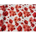 Kwiaty Maki Czerwone na OffWhite -Cyfra -65cm