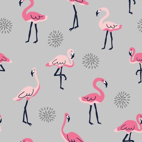 Dzian. Flamingi -Szary -PREM