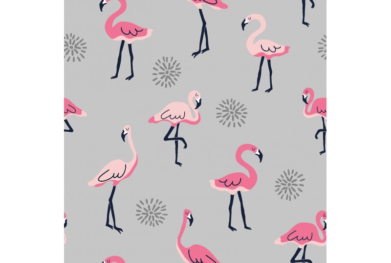Dzian. Flamingi -Szary -PREM