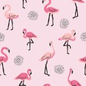 Dzian. Flamingi -Różowy -PREM