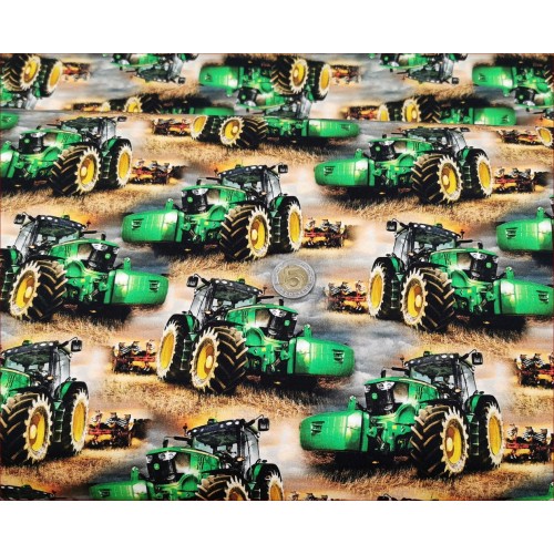 Traktory Zielone z Pługiem -Cyfra2
