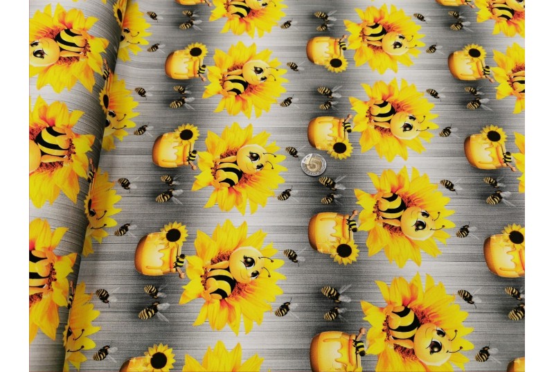 Pszczółka na Kwiatku -Szary -Cyfra2