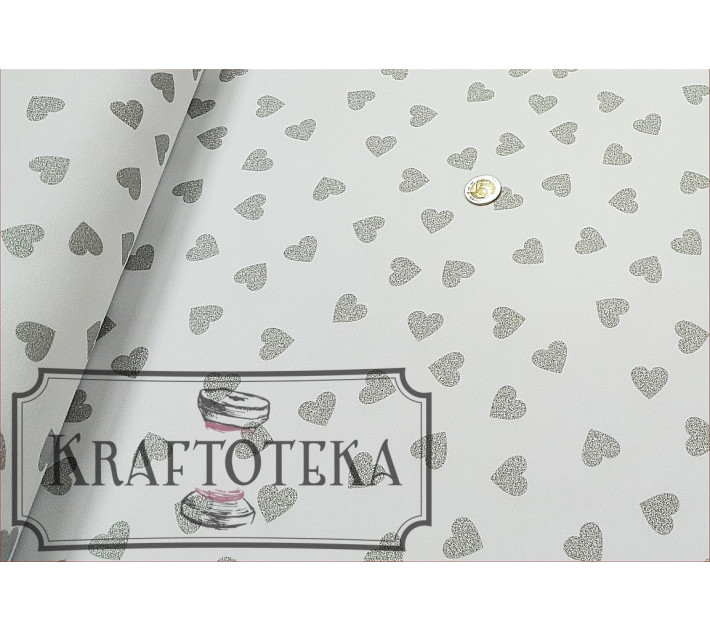 Serca Duże Srebro 3D na Bialy
