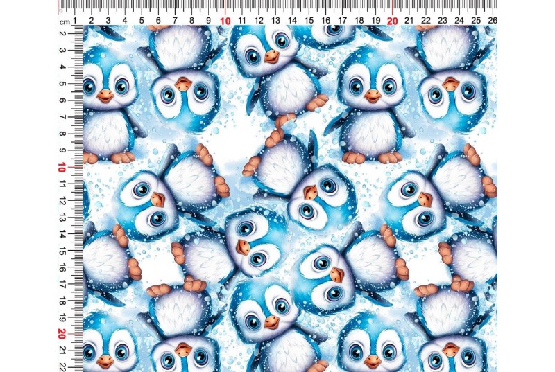 Pingwinki Niebieskie na Śniegu -Cyfra