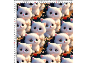Kotki Białe i Kwiaty -Cyfra3 2
