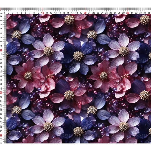 Kwiaty Fiolet Drobne Szklane -Cyfra