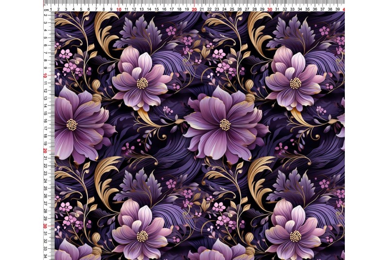 Kwiaty Fiolet -Ornament Rysowane -Cyfra