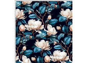 Kwiaty Magnolie na Granat Ciemny -Cyfra
