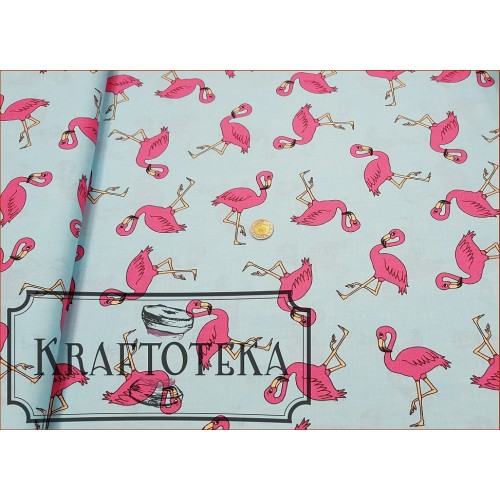 Flamingi Różowe na Turkusie